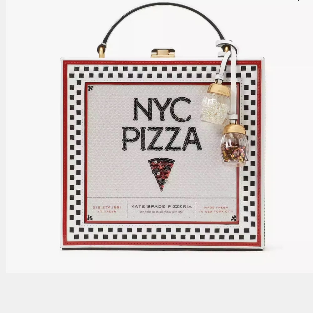 NWT RARE KATE SPADE 3D PIZZA BOX TOP HANDLE CROSSBODY BAG